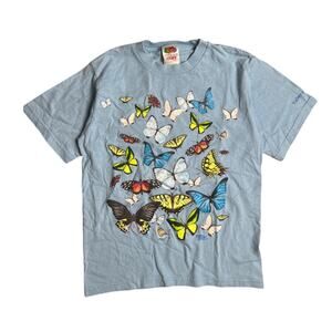 Blue Butterfly T-Shirt Kids 10/12 Glows in the Dark